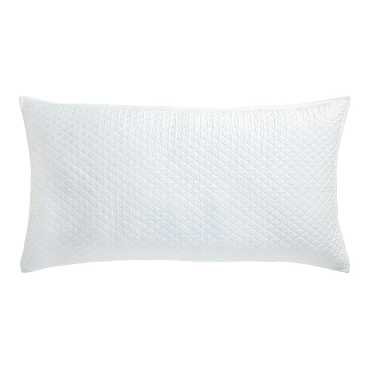 KS-264-2036_1|White quilted coverlet featuring a delicate diamond pattern, ideal for a fresh, classic bedroom aesthetic.
