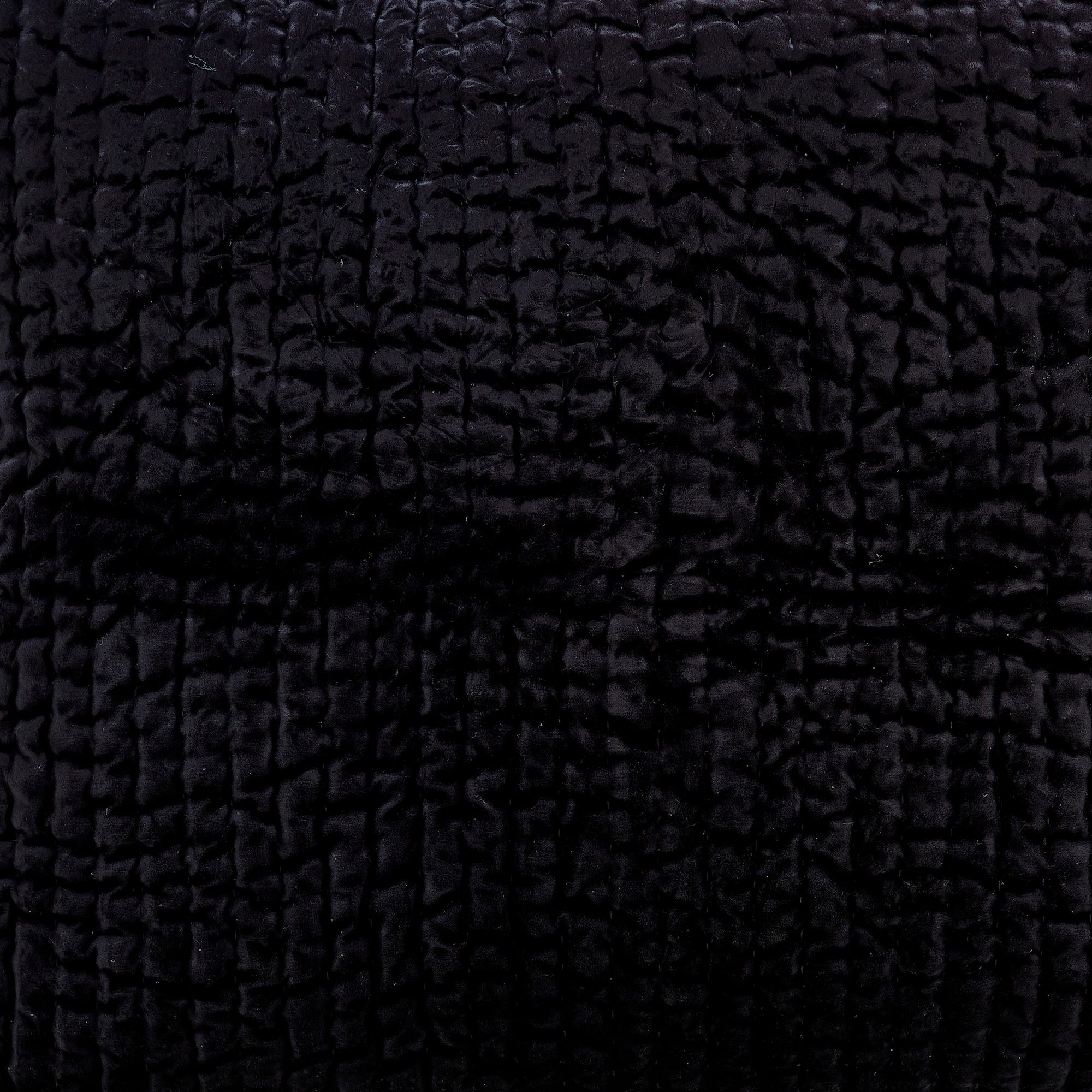 SWT-361-7.8_1|Sophisticated black deeply quilted fabric with subtle texture variations, adding luxurious depth and warmth to home decor.