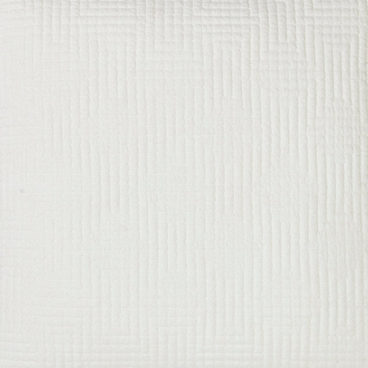 ES-199-2626_2|Artistic white coverlet with an intricate labyrinth-style quilting pattern, adding unique visual interest and elegance.