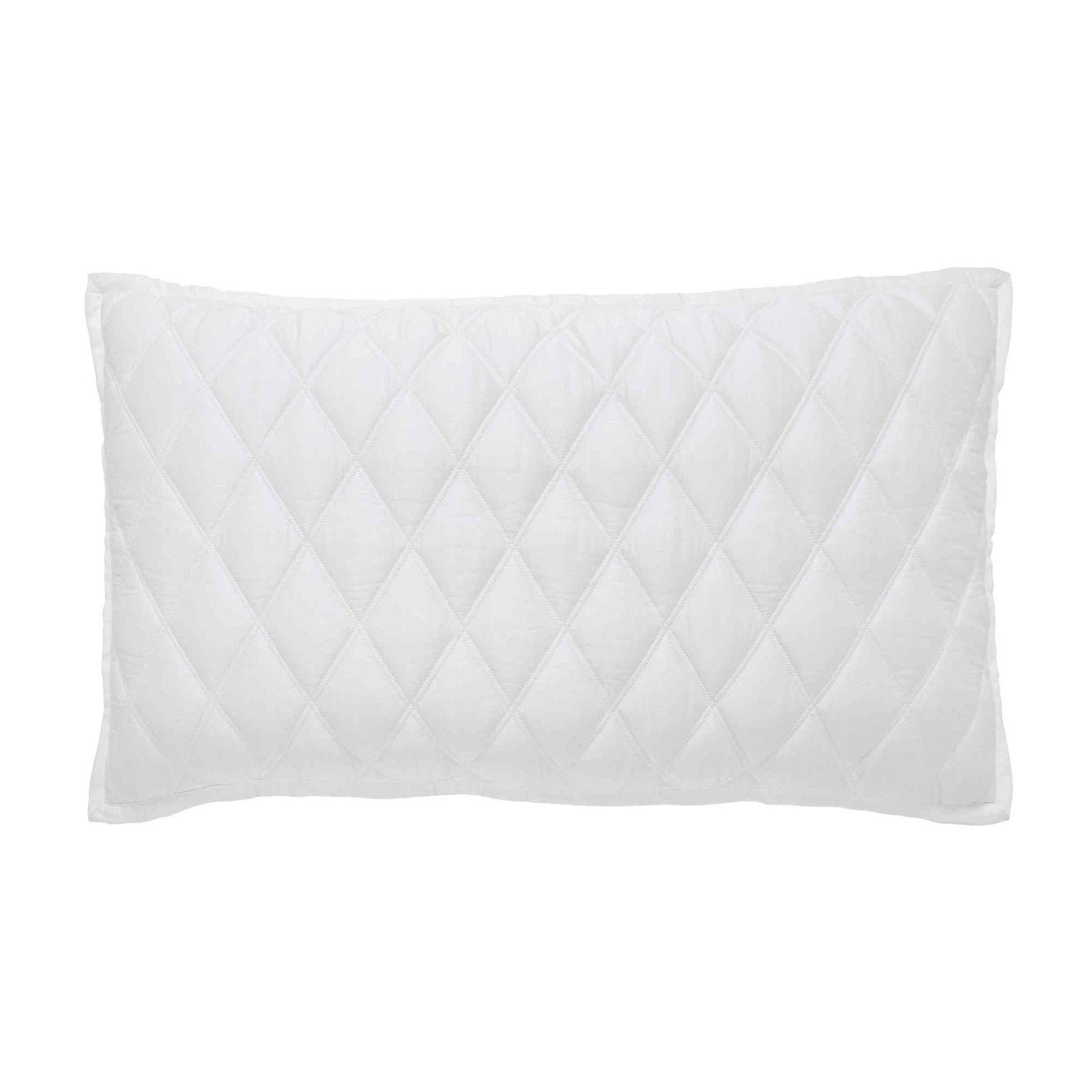 KS-179-2036_1|Luxurious white diamond quilted coverlet pillow sham, adding a touch of elegance and comfort to any bed. Shop this stylish bedding.