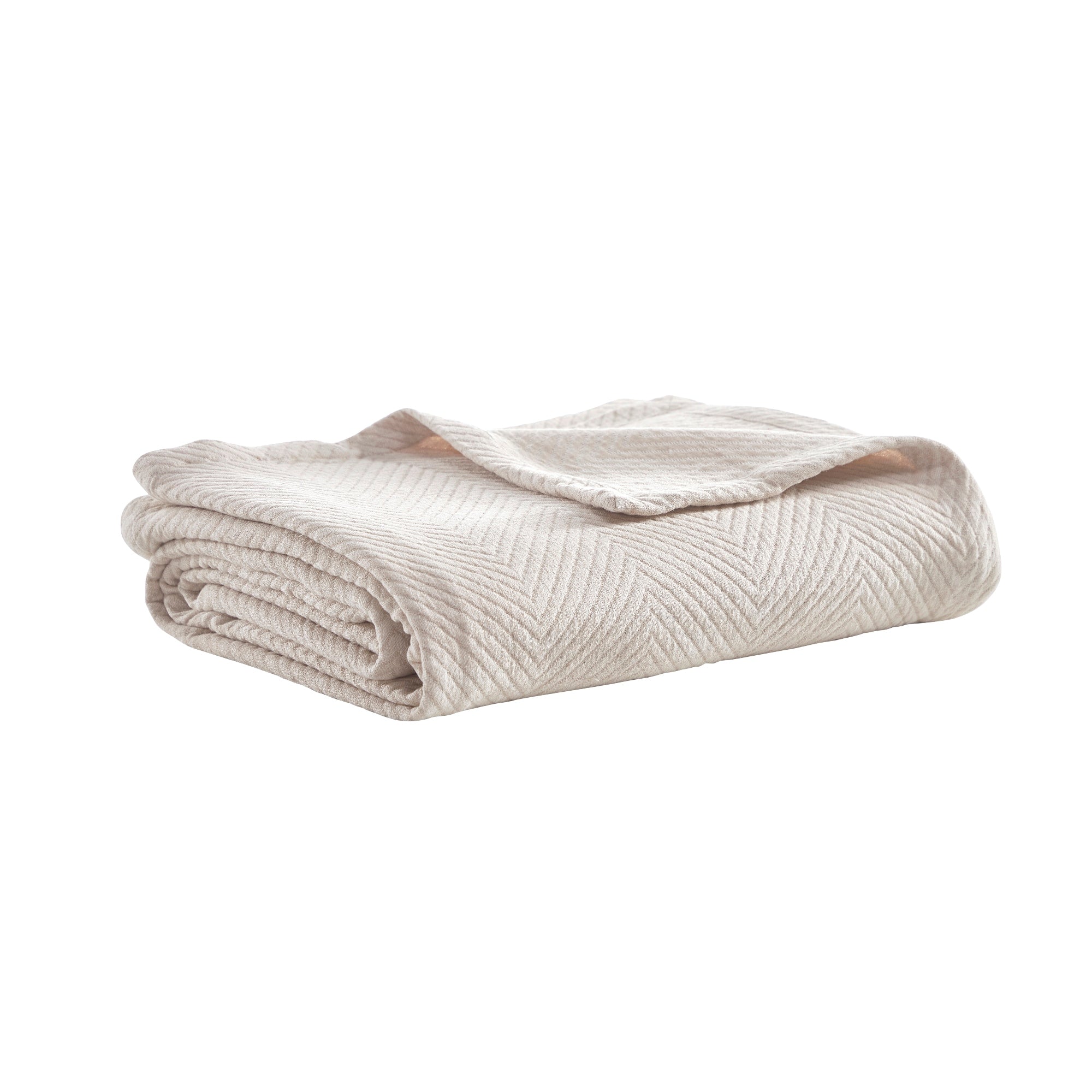 BT-122-9496_2|Folded light beige chevron texture throw blanket. Soft, cozy herringbone pattern for stylish home decor and warmth.