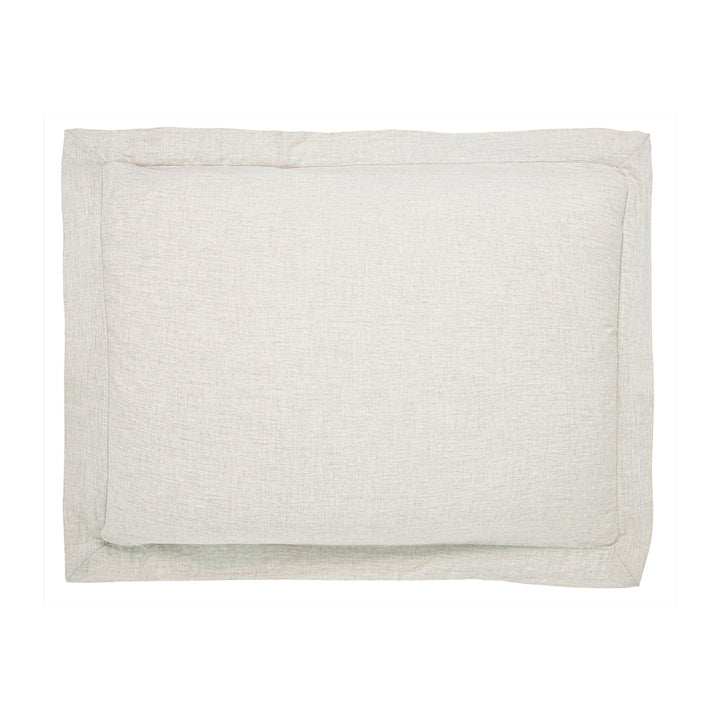 SS-036-2026_1|Soft cream textured duvet cover with a subtle weave pattern and tailored flange border, offering serene bedroom elegance.
