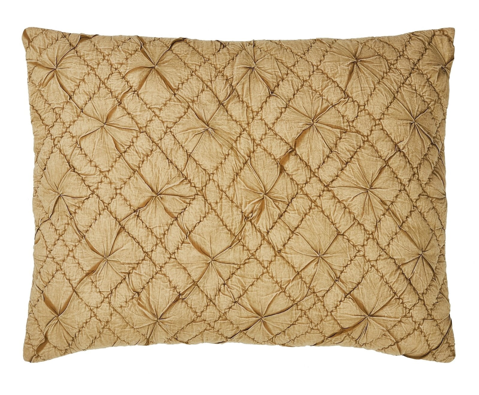 SS-364-2026_1|Close-up of a opulent gold pleated velvet decorative throw pillow, showcasing intricate texture for premium home decor.