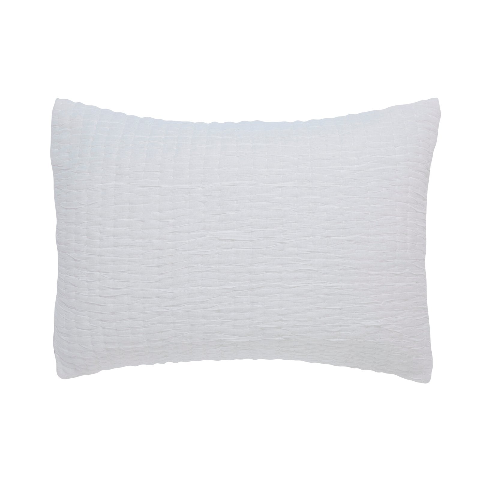 SS-359-2026_1|Crisp white quilted pillow, featuring a clean textured grid pattern. Ideal for modern bedding and adding a fresh look.