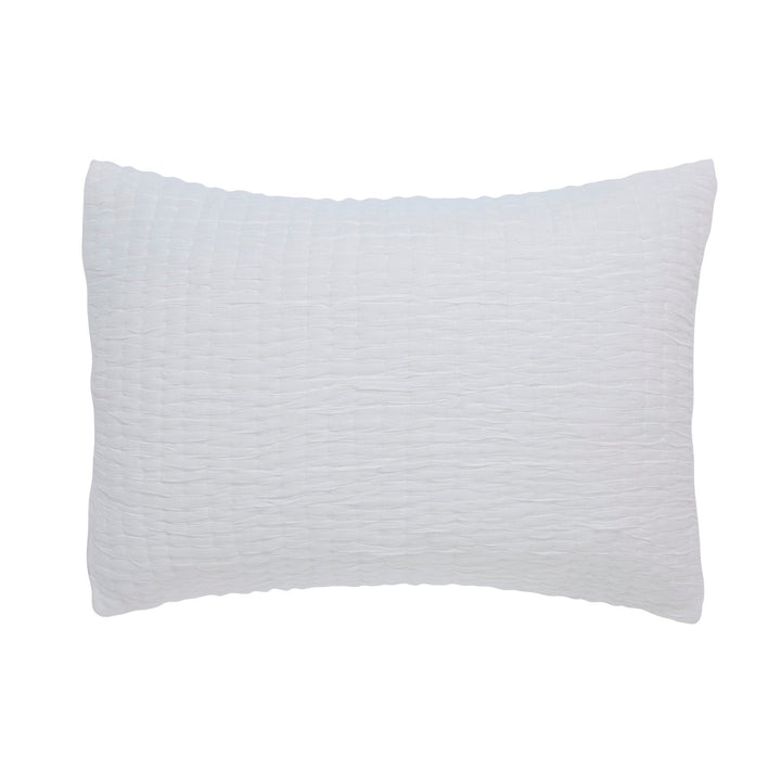 SS-359-2026_1|Crisp white quilted pillow, featuring a clean textured grid pattern. Ideal for modern bedding and adding a fresh look.