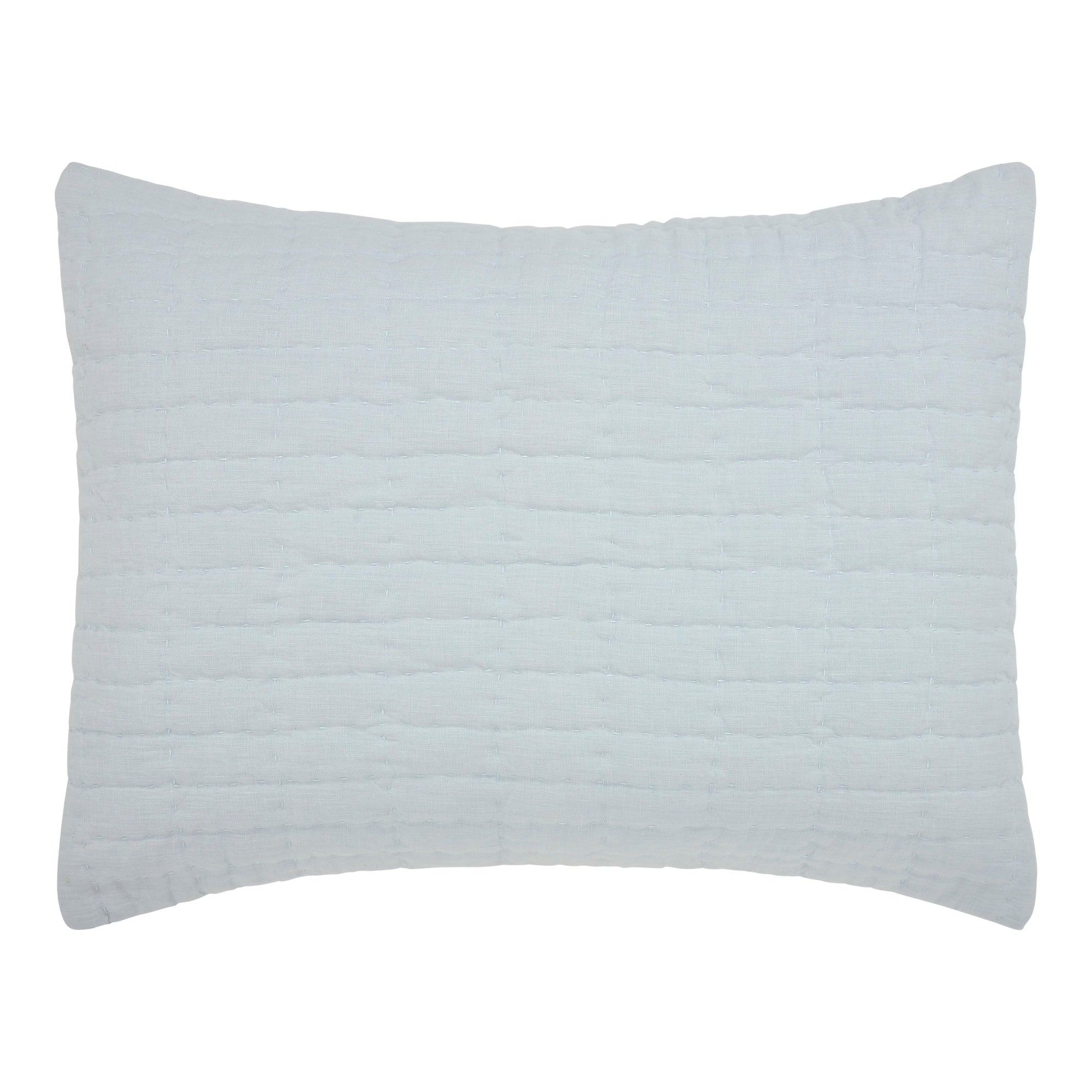 SS-373-2026_1|Soft light blue textured pillow sham, offering subtle grid pattern and ultimate comfort for your bed decor.