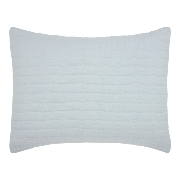 SS-373-2026_1|Soft light blue textured pillow sham, offering subtle grid pattern and ultimate comfort for your bed decor.