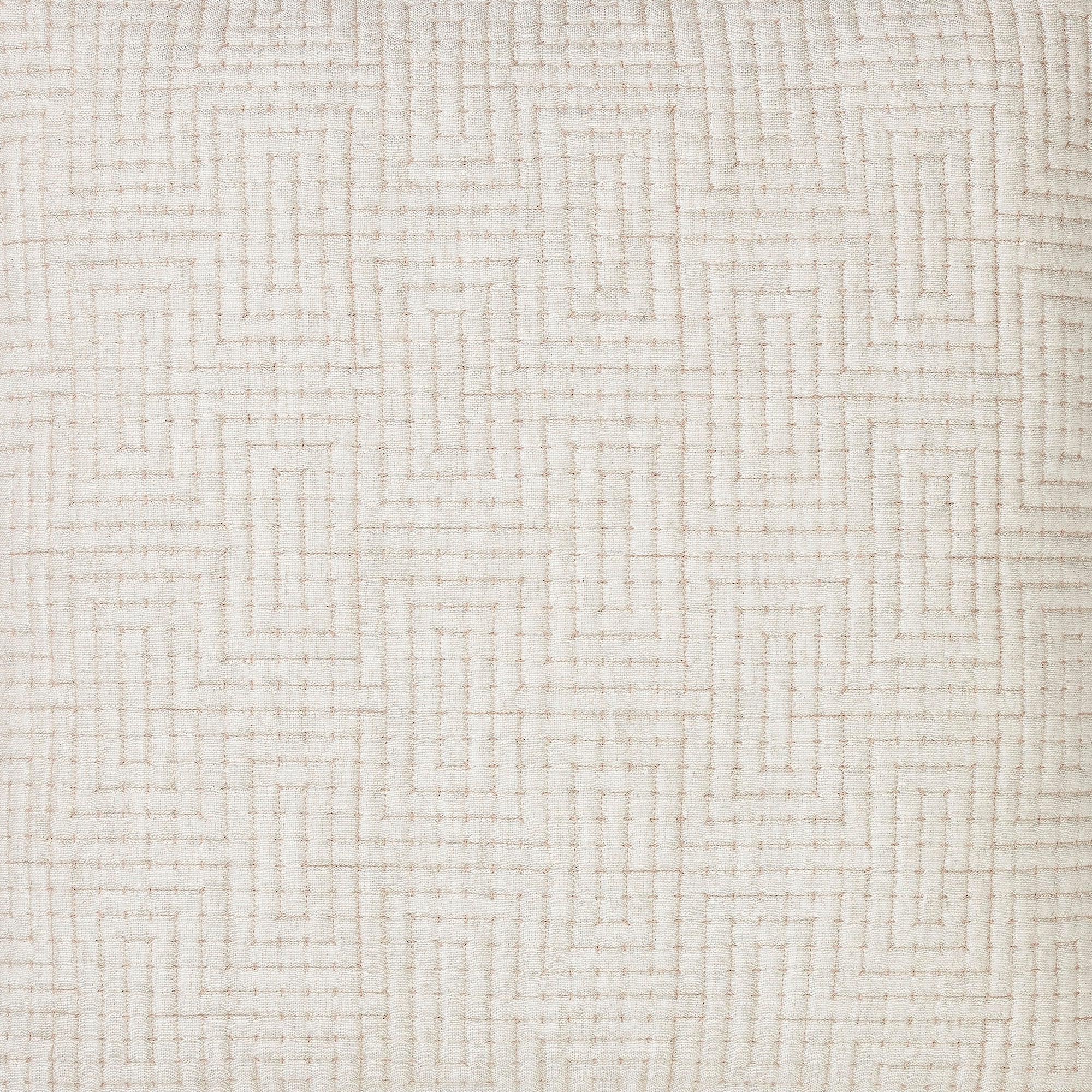 KS-259-2036_2|Neutral beige sophisticated coverlet, premium bedding with an intricate geometric labyrinth stitch pattern, adding a contemporary touch to decor.