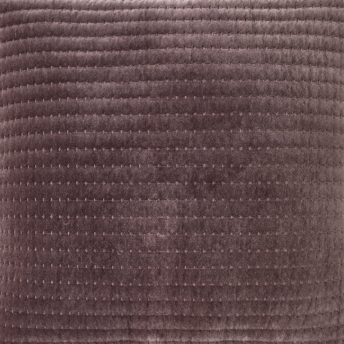 SS-186-2026_2|Opulent dark grey velvet coverlet texture with deep horizontal dotted stitching, creating a sophisticated bedding look.