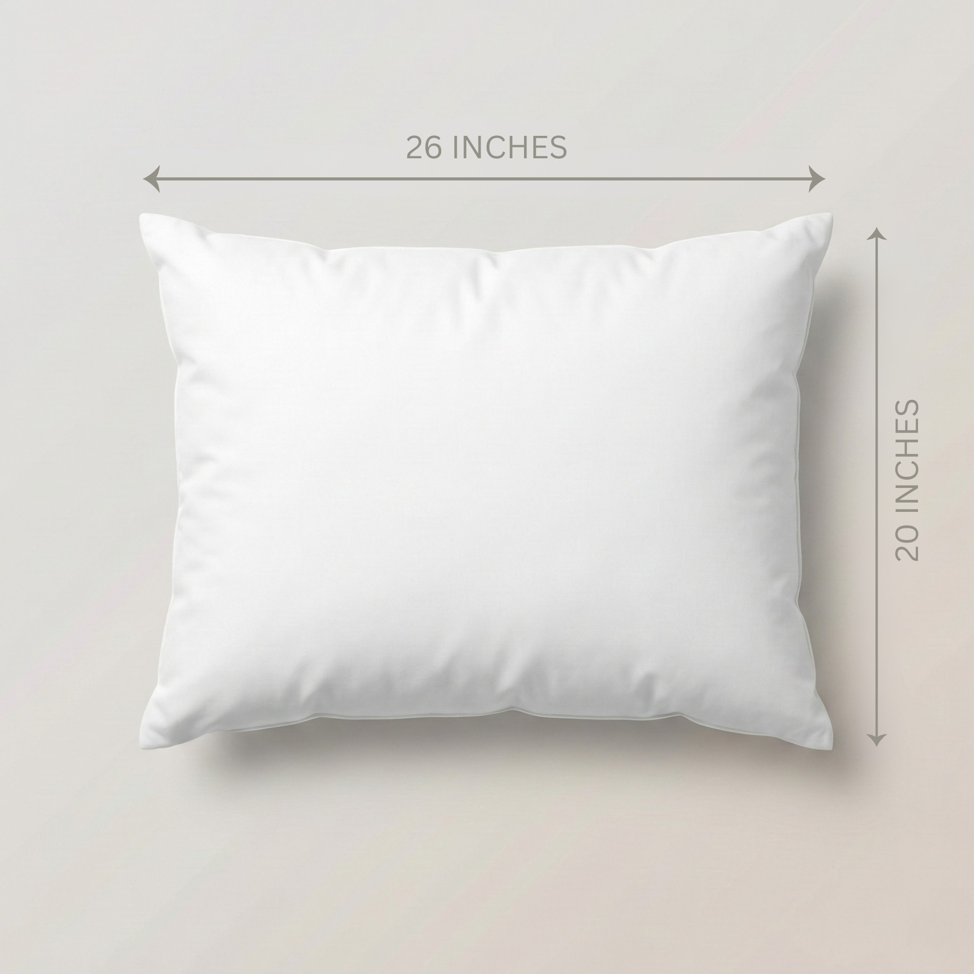 PI-2511-2026_2|White rectangular 26x20 inch pillow insert, providing soft, supportive, and hypoallergenic comfort for standard bed pillows.