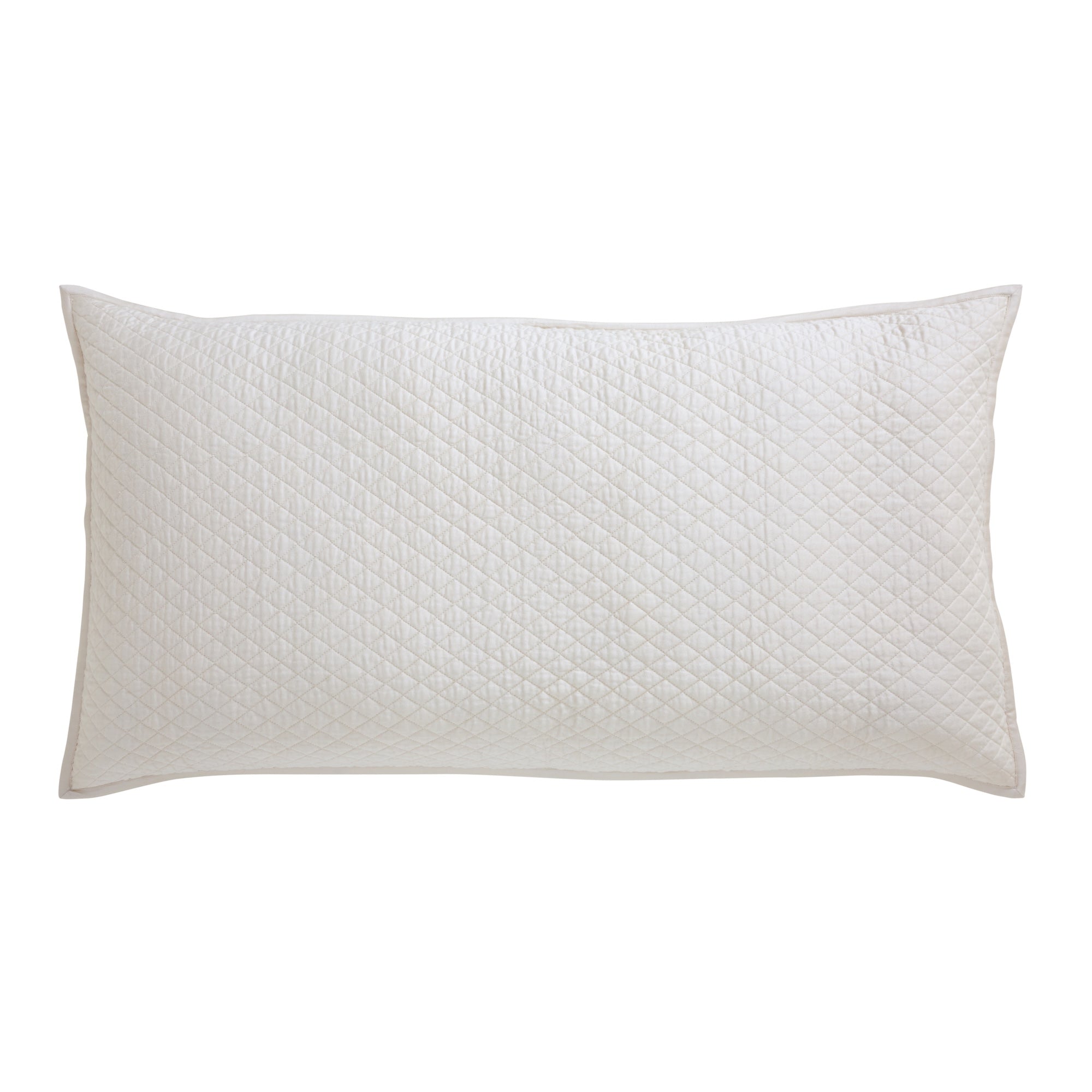 KS-265-2036_1|Off-white cream quilted coverlet featuring a delicate diamond pattern, ideal for a warm, classic bedroom aesthetic.
