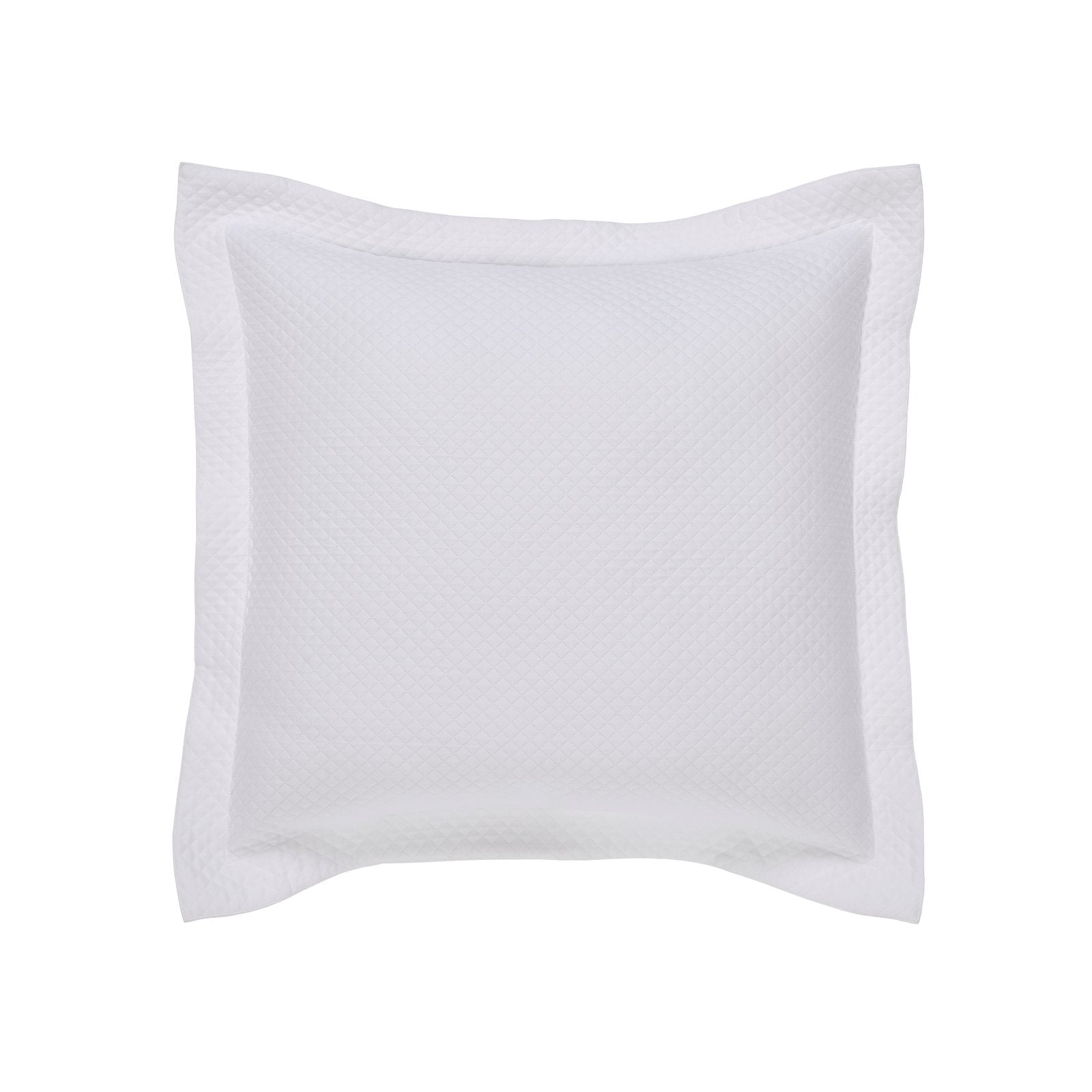 ES-173-2626_1|White diamond quilted coverlet sham with ruffled edge. Classic, elegant bedding for a timeless and luxurious bedroom.