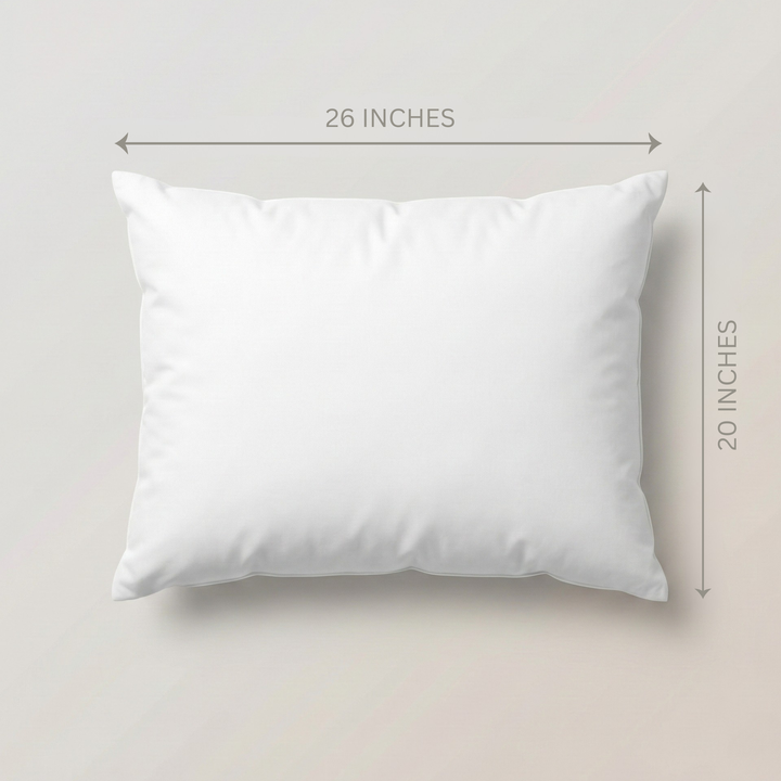 PI-2511-2026-8_2|White rectangular 26x20 inch pillow insert, providing soft, supportive, and hypoallergenic comfort for standard bed pillows.