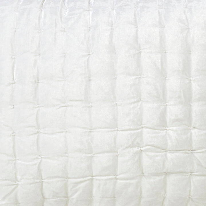 SWT-311-7.8_1|Bright white fabric with subtle square quilting, adding a sophisticated dimension to bedding and decorative textile items.