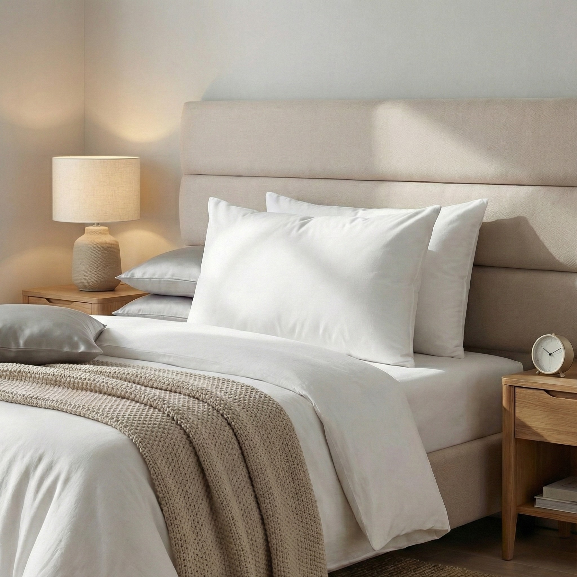 PI-2514-2036_1|Large white rectangular king size pillow inserts, offering plush, supportive comfort for luxurious bedding and sleep.