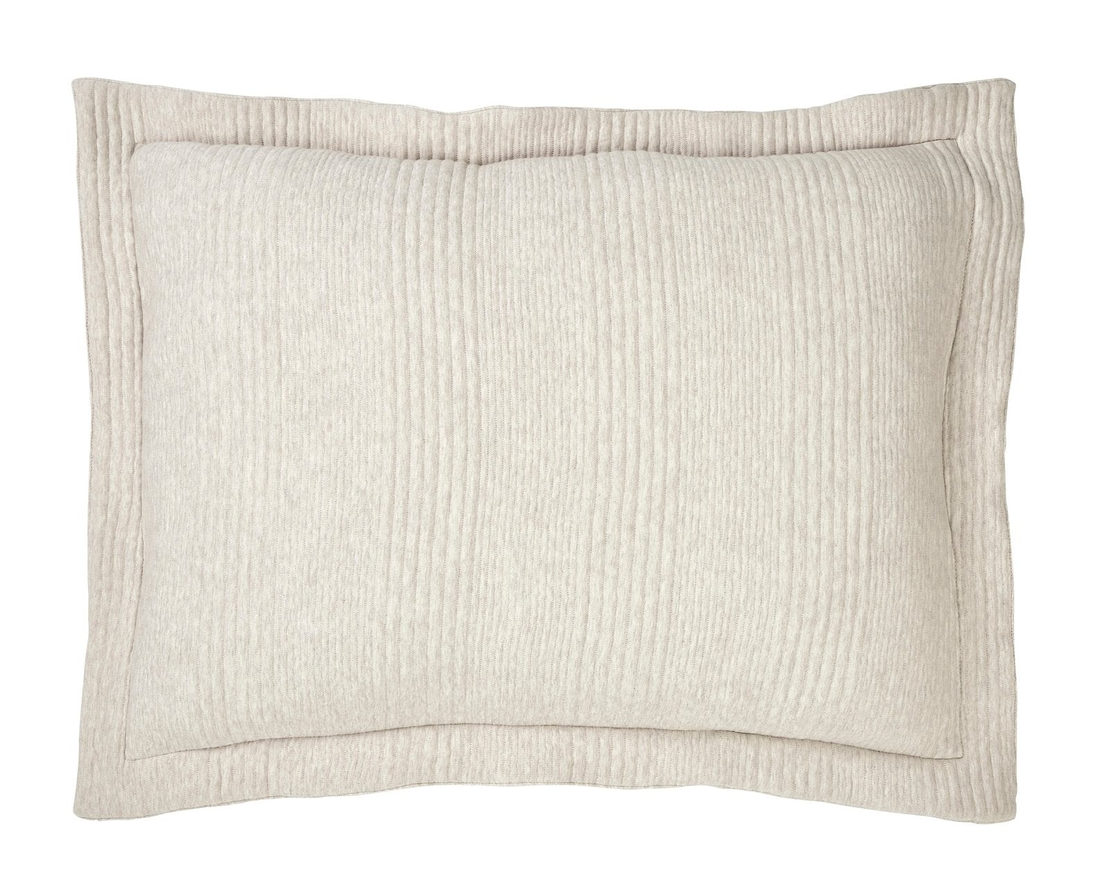 SS-040-2026_1|Soft cream textured decorative pillow sham, featuring subtle ribbed detail for a cozy and inviting feel.