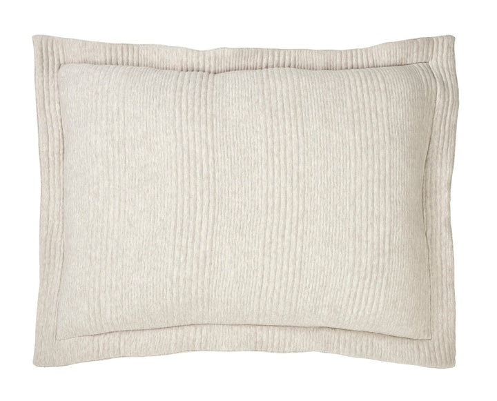 SS-040-2026_1|Soft cream textured decorative pillow sham, featuring subtle ribbed detail for a cozy and inviting feel.