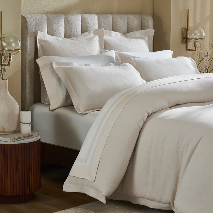 DT-068-10692_4|Elegant beige textured duvet cover, ideal for a serene bedroom aesthetic. Soft, premium quality bedding for ultimate comfort.