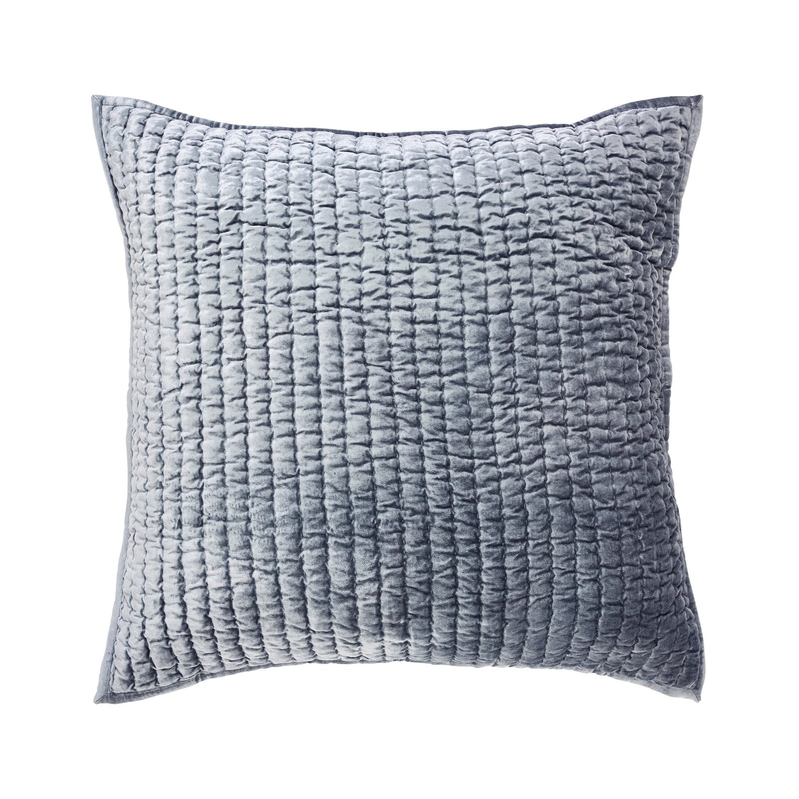 SS-340-X_1|Chic gray velvet decorative throw pillow with intricate quilted texture, perfect for adding depth and style to sofas.