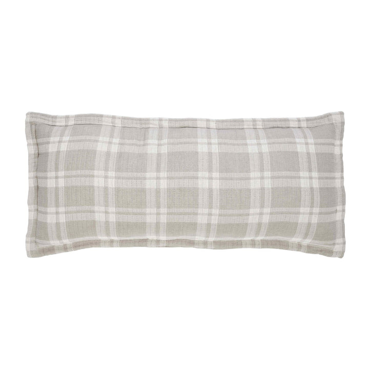 TP-120-1640_1|Stylish gray and white plaid throw pillow, perfect for adding a touch of rustic charm and comfort to any couch or bed.