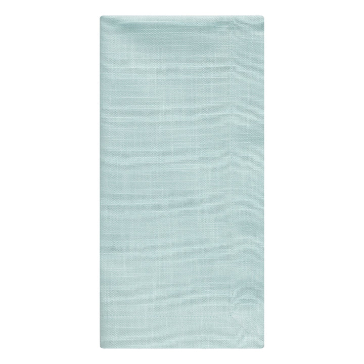 NP-4803-2020_3|Single folded aqua blue linen-blend napkin, perfect for elegant dining settings. Soft, reusable fabric, easy to maintain.