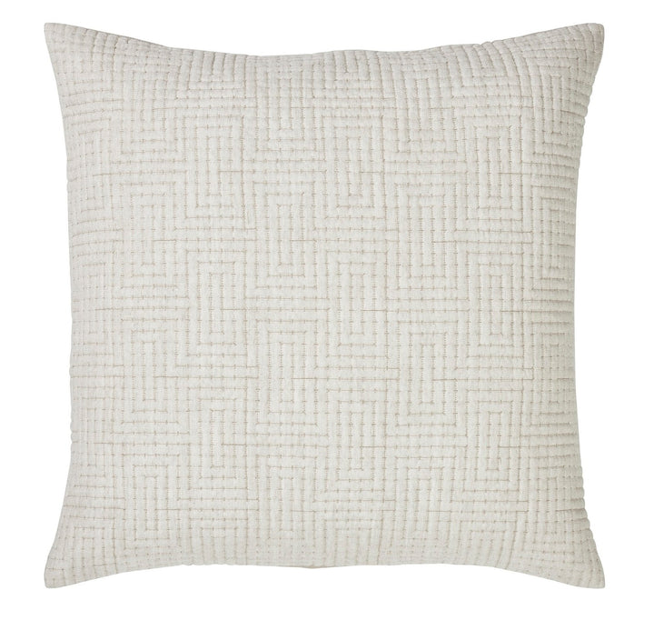 ES-259-2626_1|Luxurious cream quilted coverlet featuring a modern geometric pattern, soft texture adds elegance to any bedroom decor style.