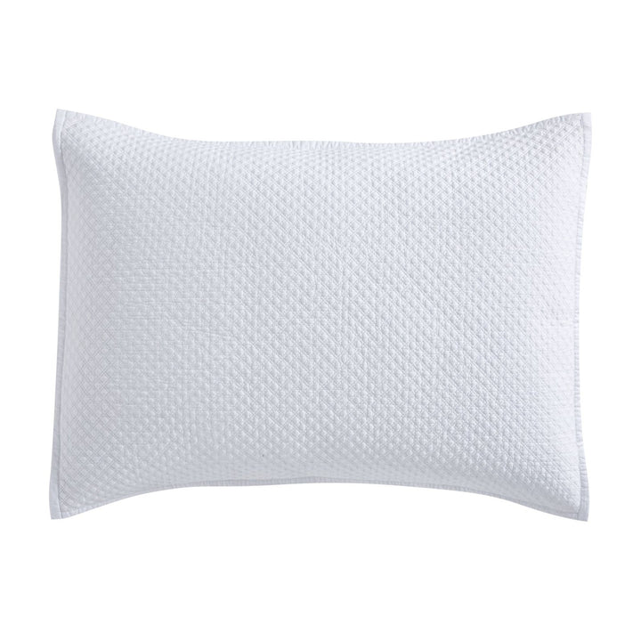 KS-200-2036_1|Crisp white quilted pillow sham featuring a subtle diamond pattern. Adds sophisticated texture to any modern or classic bed.