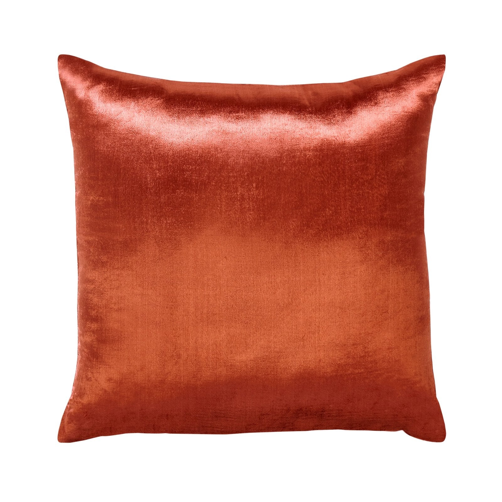 DP-1364-2222_1|Plush burnt orange velvet throw pillow, a vibrant accent for living rooms or bedrooms, adding color and texture.