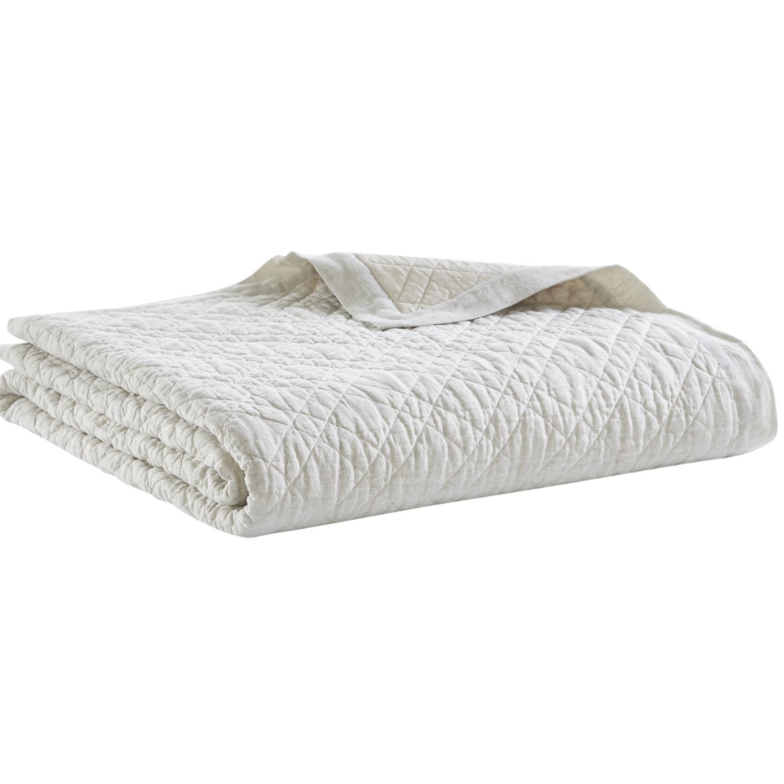 CL-254-11096_5|Elegant off-white quilted coverlet, soft cotton bedding featuring a stylish diamond stitch pattern, perfect for chic bedroom decor.