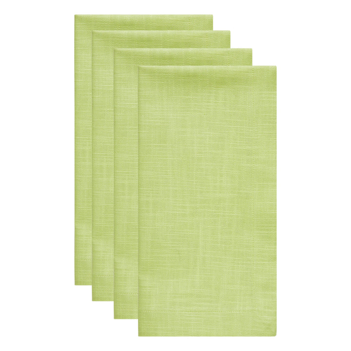 NP-4804-2020_2|Four folded lime green fabric napkins for elegant table settings. Reusable, washable dining accessories for entertaining.