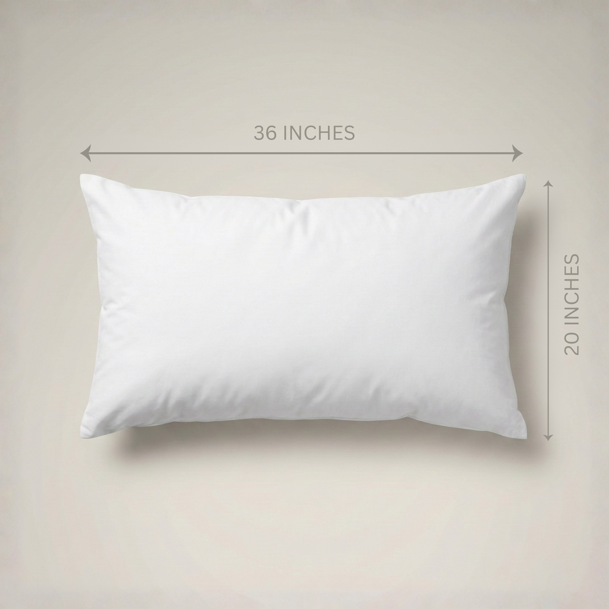 PI-2514-2036-5_2|White rectangular king size 36x20 inch pillow insert, providing plush, supportive comfort for large bed pillows.