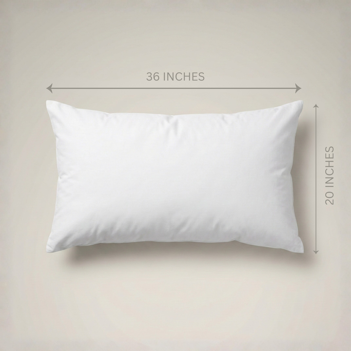 PI-2514-2036-5_2|White rectangular king size 36x20 inch pillow insert, providing plush, supportive comfort for large bed pillows.