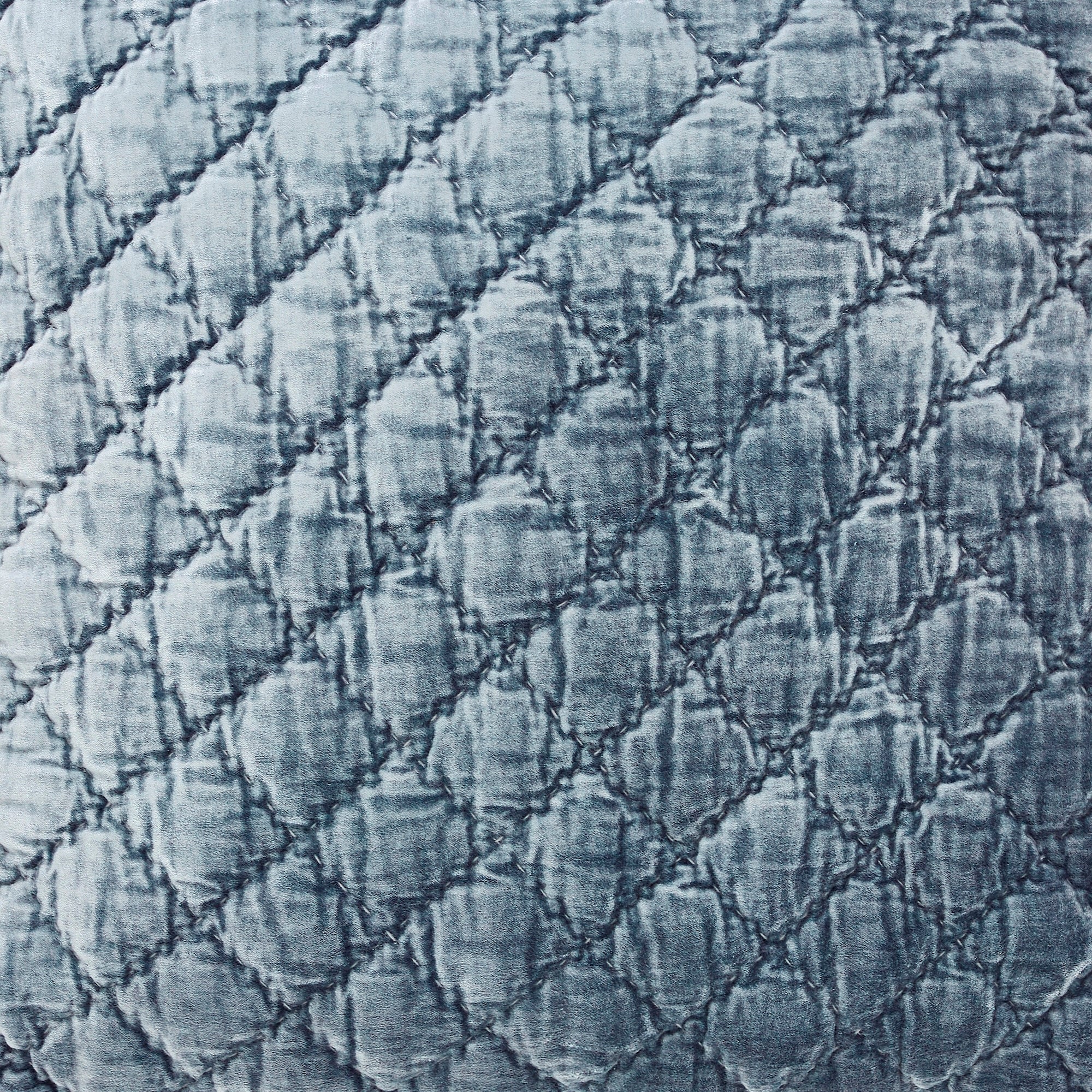 SWT-341-7.8_1|Teal crushed velvet diamond-quilted texture. Luxurious, soft fabric for bedspreads, throws, or decorative pillows.