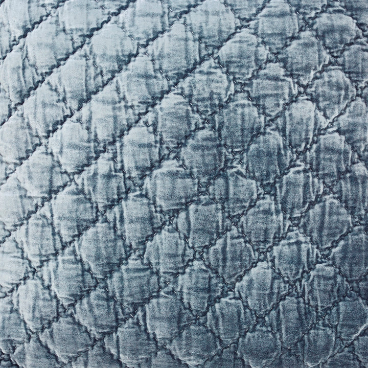 SWT-341-7.8_1|Teal crushed velvet diamond-quilted texture. Luxurious, soft fabric for bedspreads, throws, or decorative pillows.