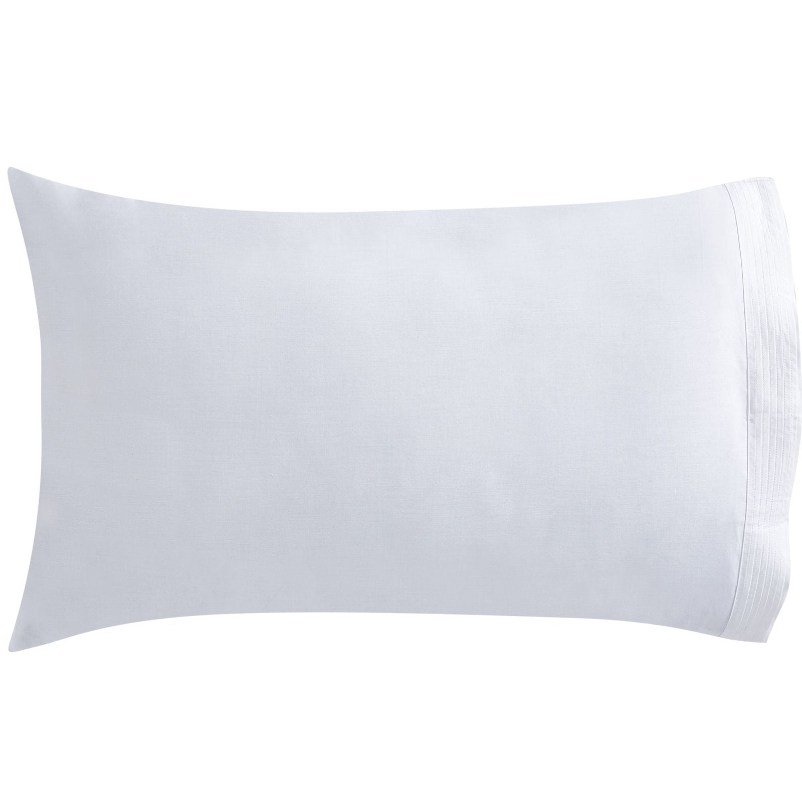 AKP-521-2040_1|Classic white 100% cotton pillowcase with delicate pintuck pleat detail. Smooth, soft, breathable bedding essential.