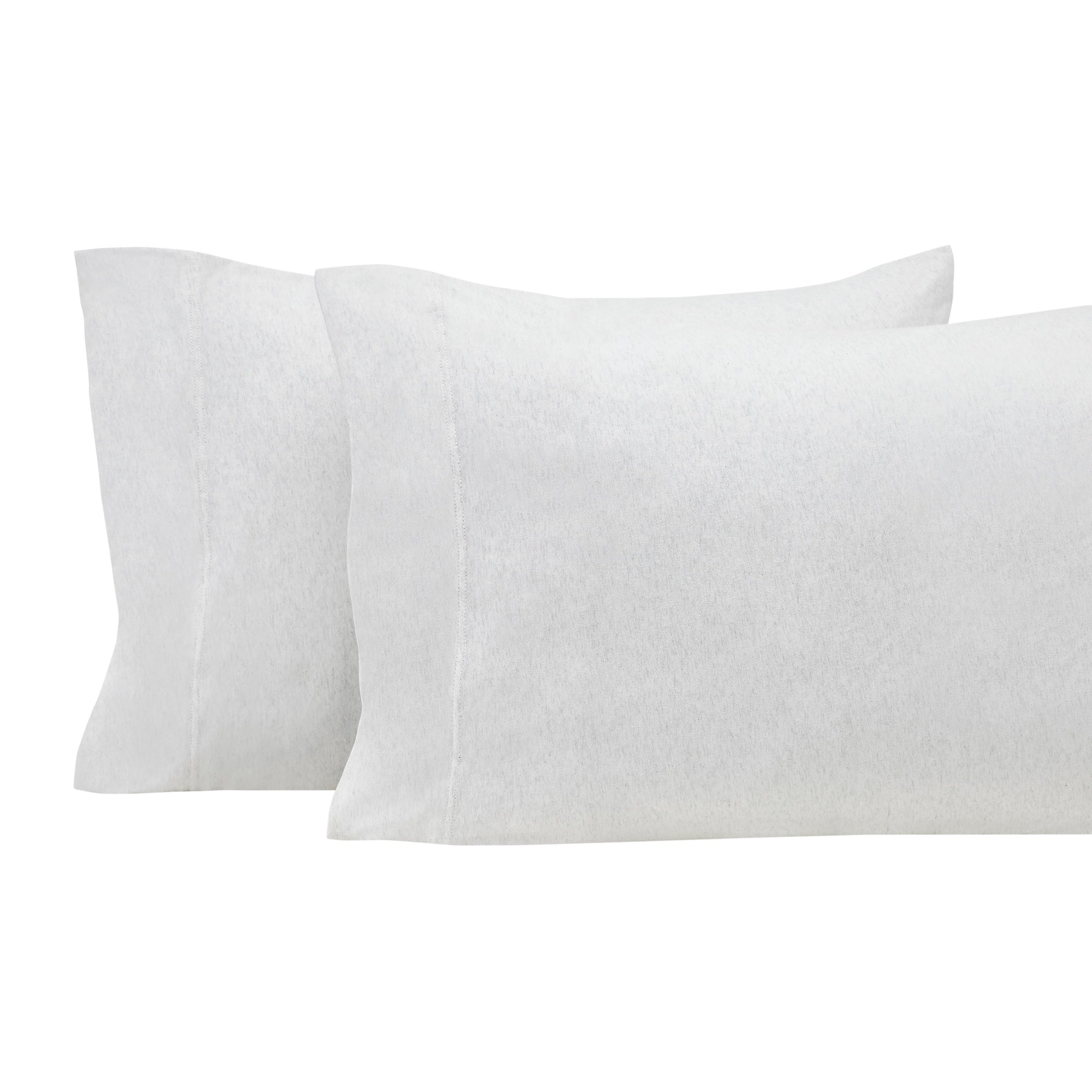 AKP-525-2040_1|Two white 100% cotton knit pillowcases. Ultra-soft, breathable, comfortable bedding for a cozy, restful night.