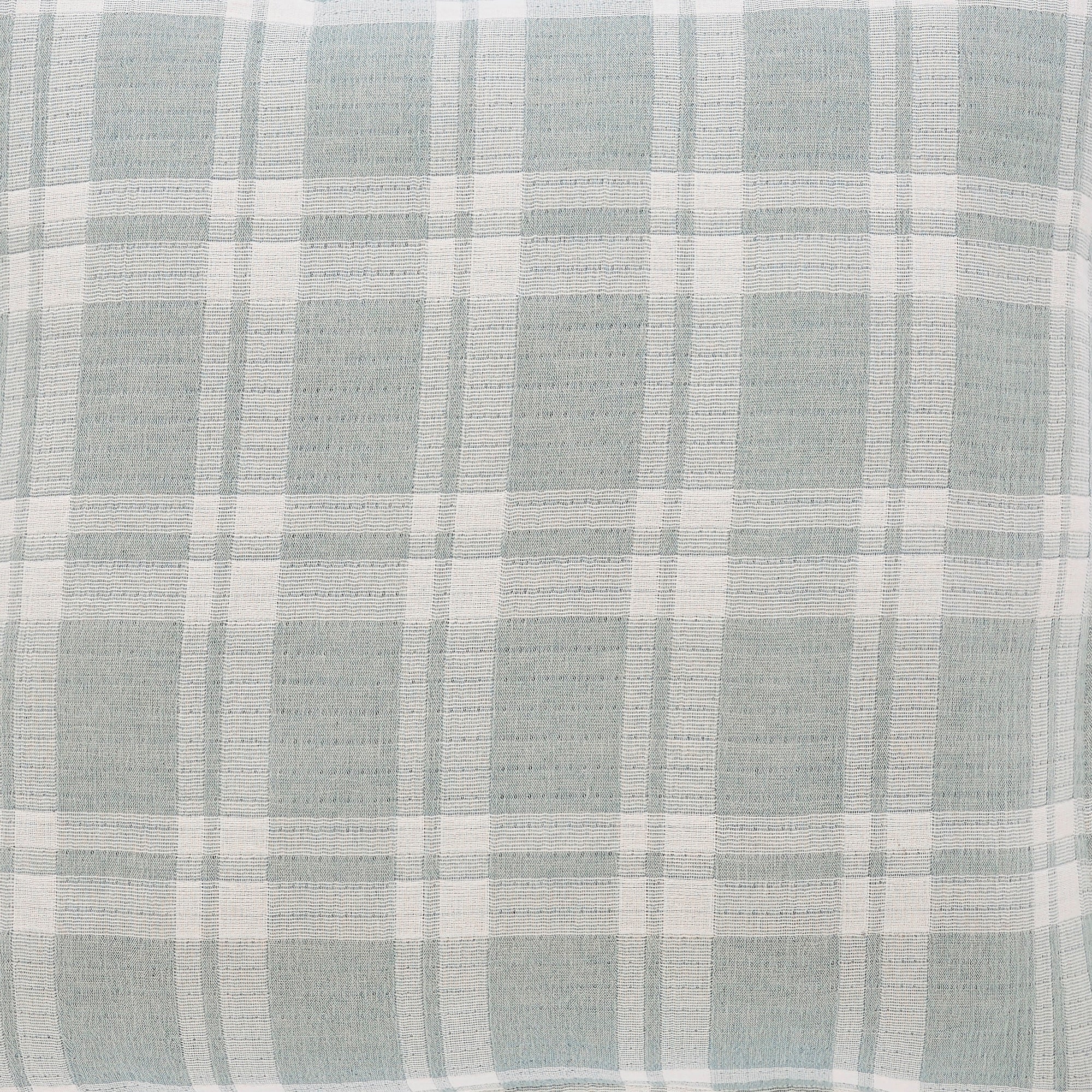 TP-119-1640_4|Mint green and white plaid pillow cover featuring a refreshing grid design. Soft, inviting fabric for bed or accent pillows, perfect for relaxation.