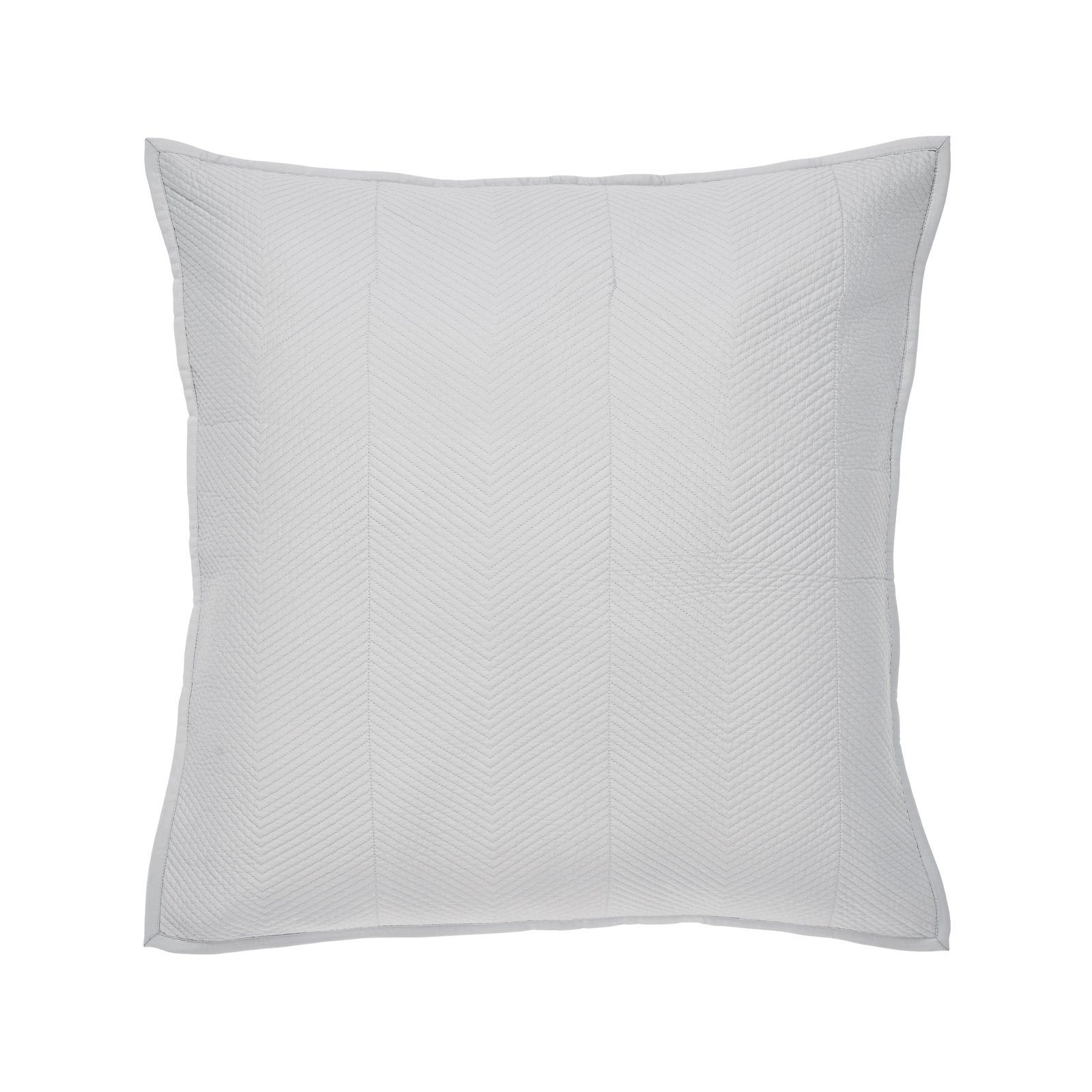 ES-172-2626_1|Light grey chevron quilted coverlet sham. Chic, versatile bedding accent for calm and modern bedroom designs.