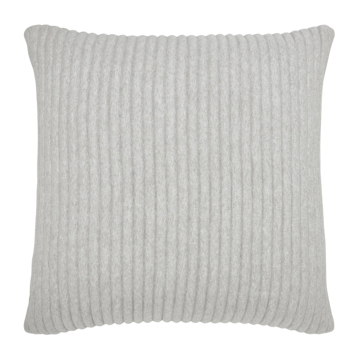 ES-375-2626_1|Single light grey ribbed decorative throw pillow, showcasing its textured pattern. Modern, cozy, and stylish home accent.