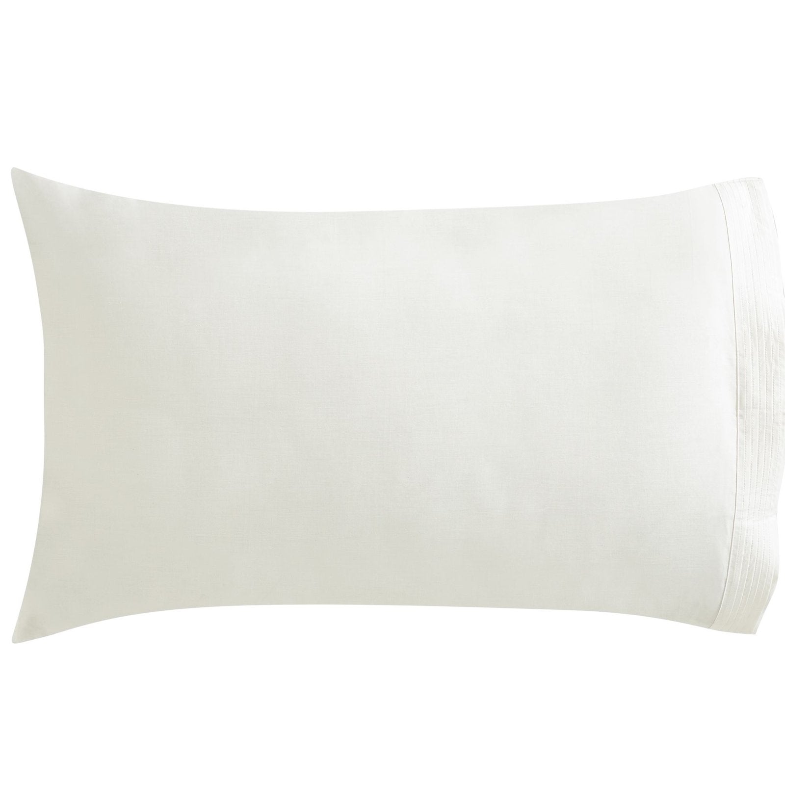 ASP-522-2032_1|Creamy ivory 100% cotton pillow sham with charming pintuck detailing, ideal for a comfortable and stylish bedroom.