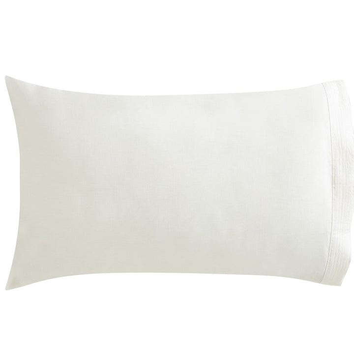 ASP-522-2032_1|Creamy ivory 100% cotton pillow sham with charming pintuck detailing, ideal for a comfortable and stylish bedroom.
